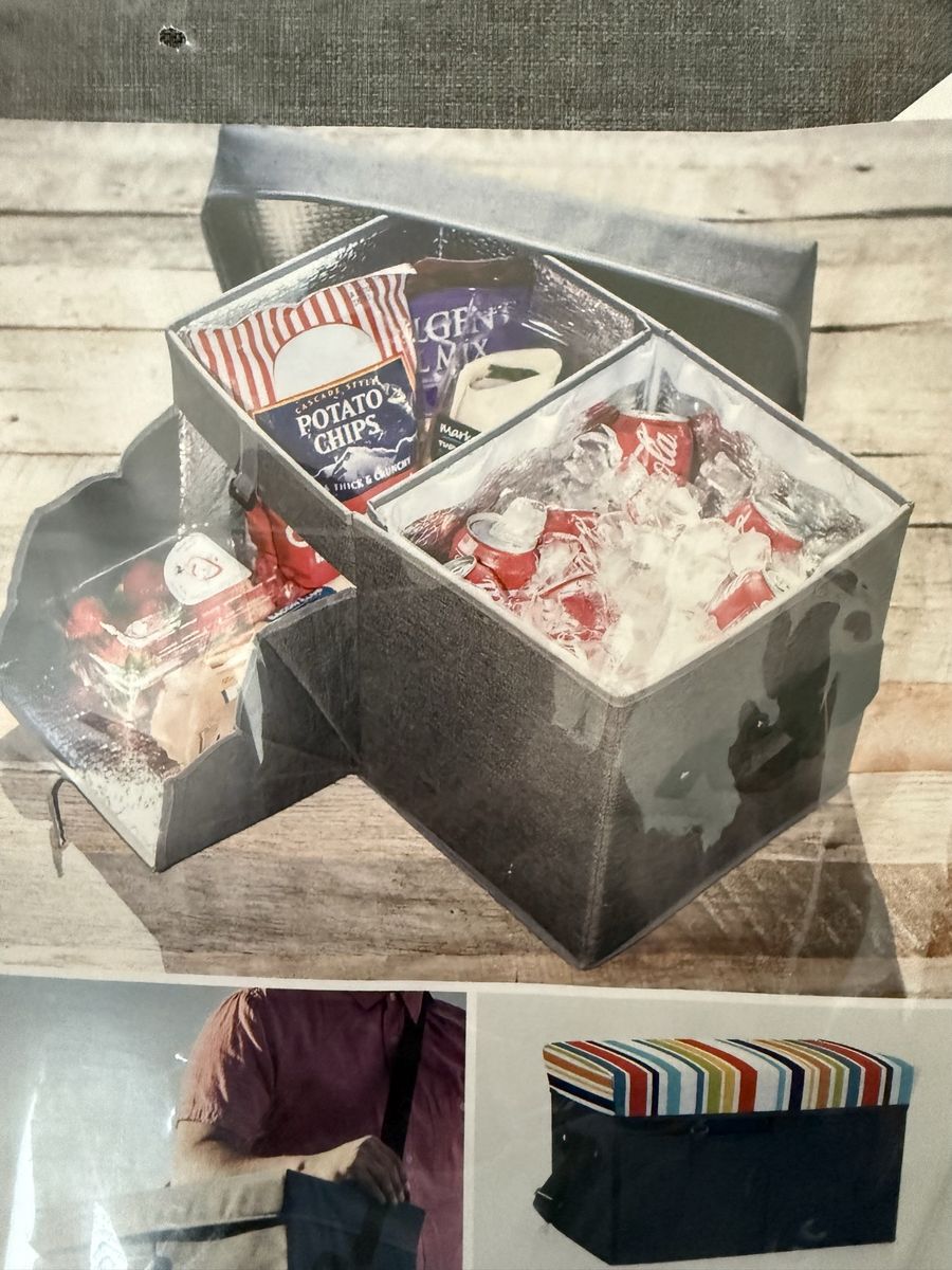 Oniva Ottoman Cooler Portable Cooler & Seat - Padded Lid, 175 lbs Capacity, Detachable Liner