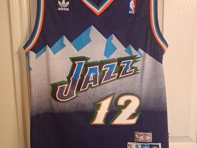 Mitchell and Ness Hardwood Classics Stitched John Stockton Utah Jazz Jersey Men's S