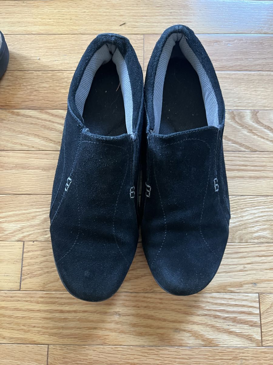 Size 11W - Dr. Scholls Women’s Black Suede Slip On Comfort Loafers
