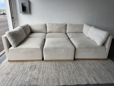 COSTCO HENREDON MODULAR SECTIONAL SOFA COUCH & OTTOMAN