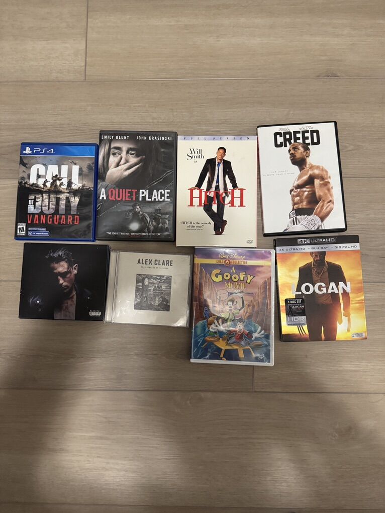 Movies, CD's, Video Game