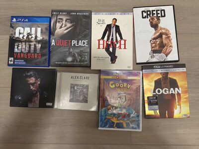 Movies, CD's, Video Game