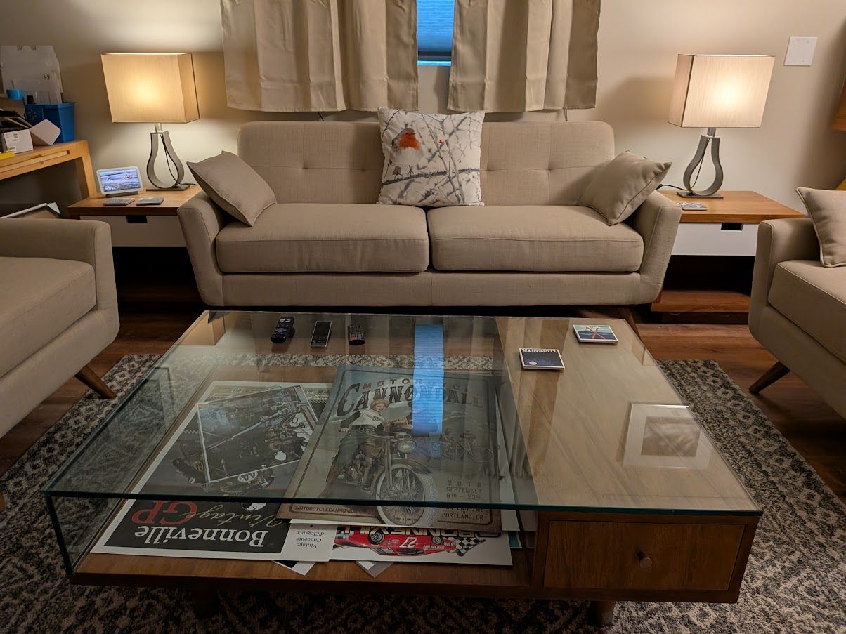 Sofa / Couch + Chairs, Coffee Table, End Tables, and Lamps