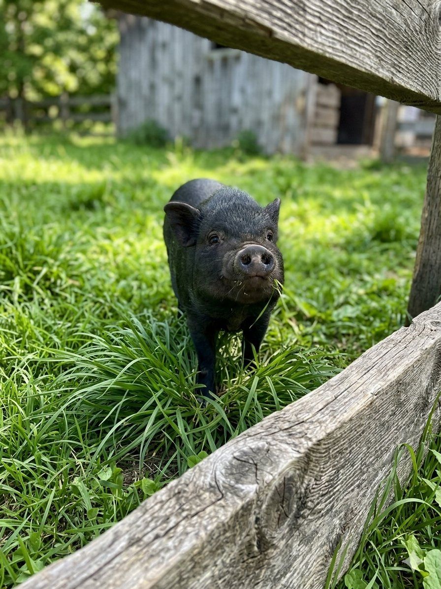 Black Juliana  mini pig