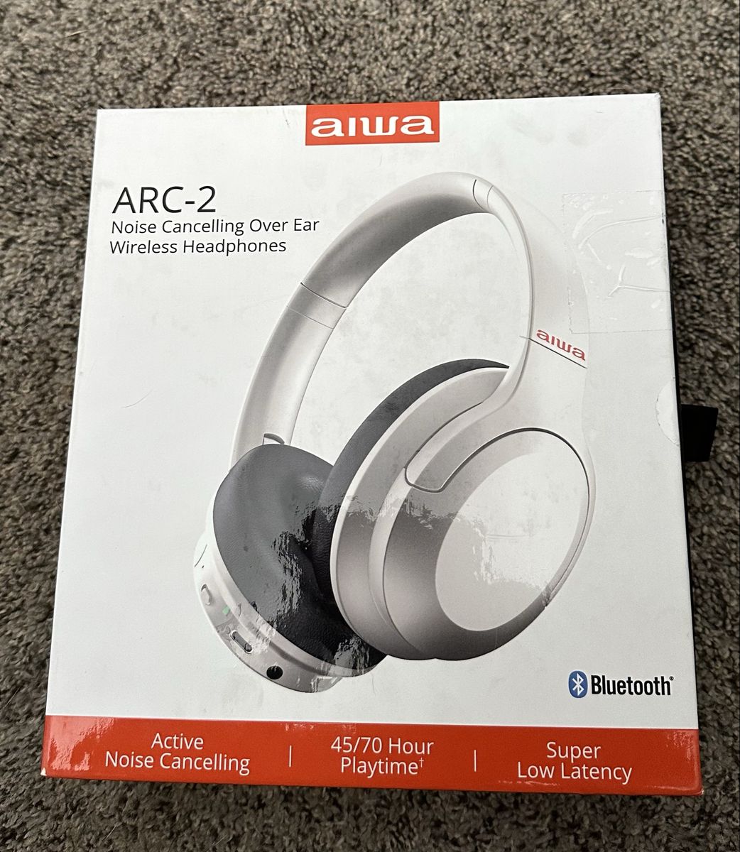 Aiwa ARC-2 Active Noise Cancelling Over-Ear Wireless Headphones - 70 Hr Playtime, Bluetooth
