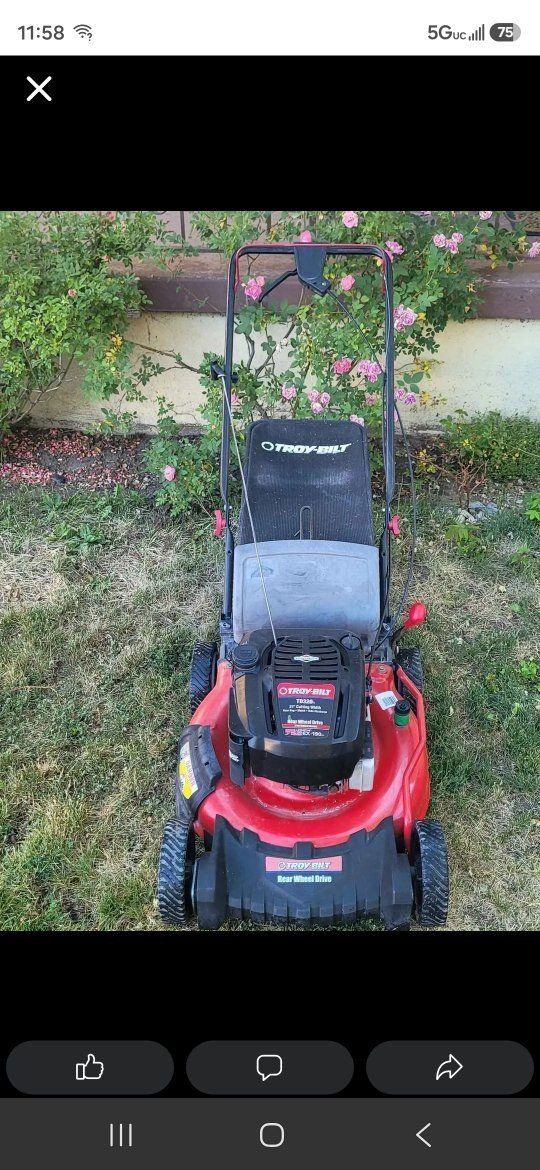 Troy-Bilt TB200 159cc 21" Rear Wheel Drive Self-Propelled Gas Lawn Mower with Bagger