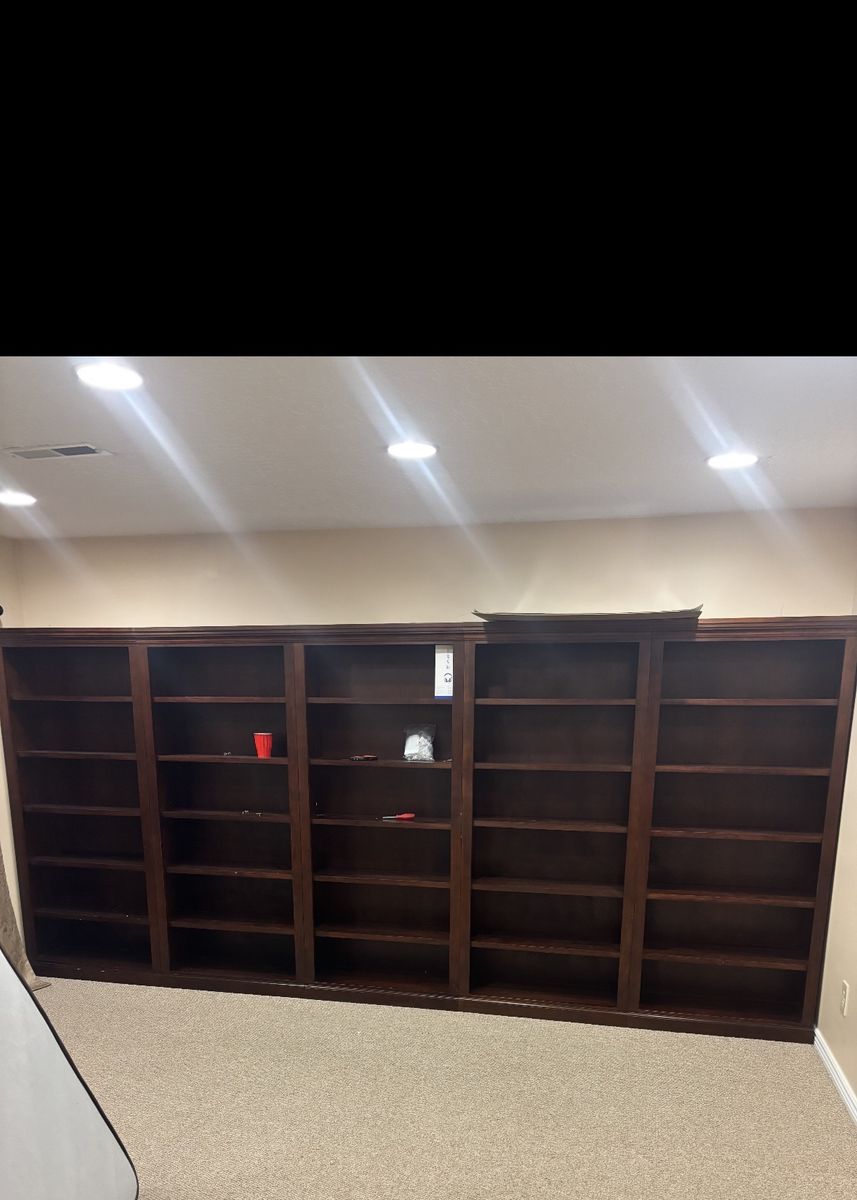 Large Dark Wood book Shelving for Home Office or Library