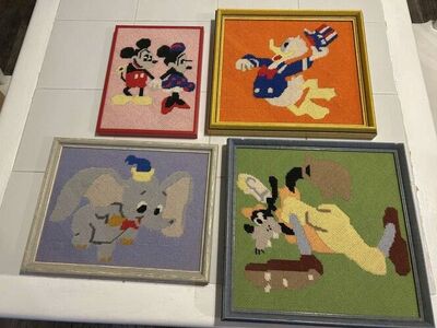 Vintage Cross-Stitch Disney & Framed