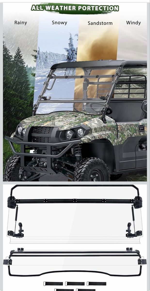 Kawasaki Mule Pro-MX windshield