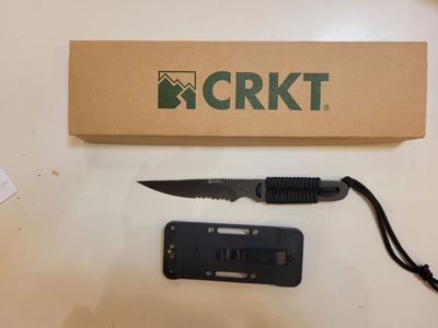 CRKT 2360N Stiff K.I.S.S. Gray Fixed 3.5'' Knife & Sheath