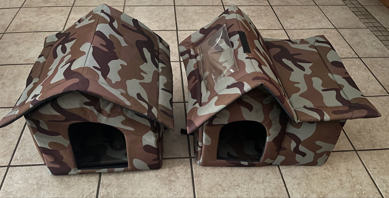 Two Camouflage Cat Houses