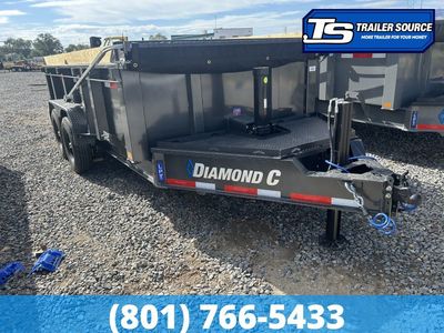 7x14 Diamond C LPT 207 Dump Trailer - 32" Sides - 15.5K GVWR - 14 Ply Tires, Long Arm Tarp