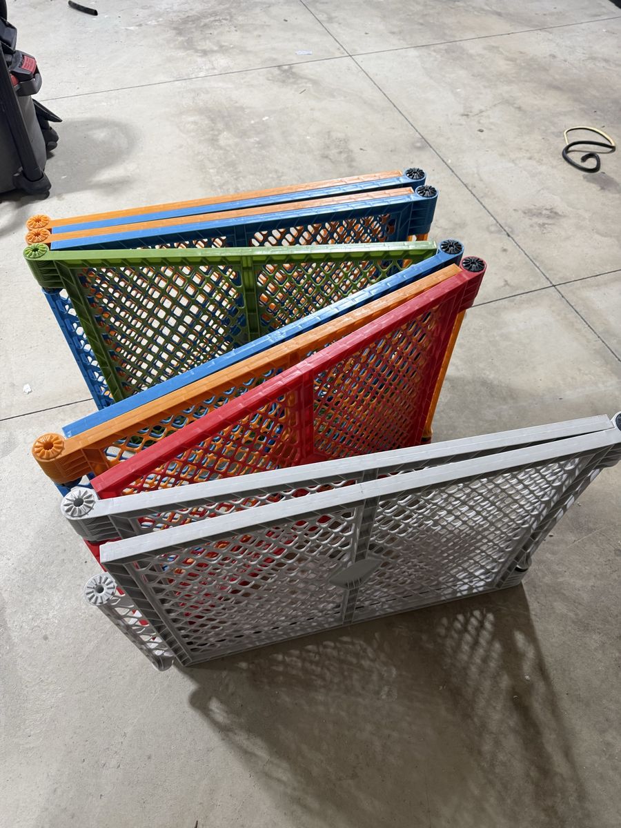 Colorful Modular Plastic Playpen Panels - Expandable, Versatile Baby/Pet Barrier