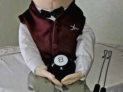 Vintage Hand Puppet Ventriloquist Dummy with Rods - Old Man Figure