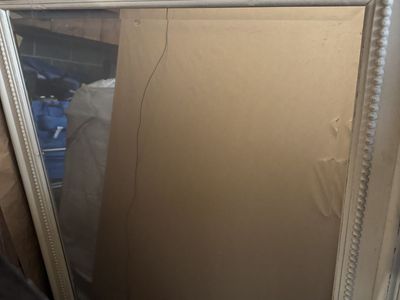 Large white wood mirror