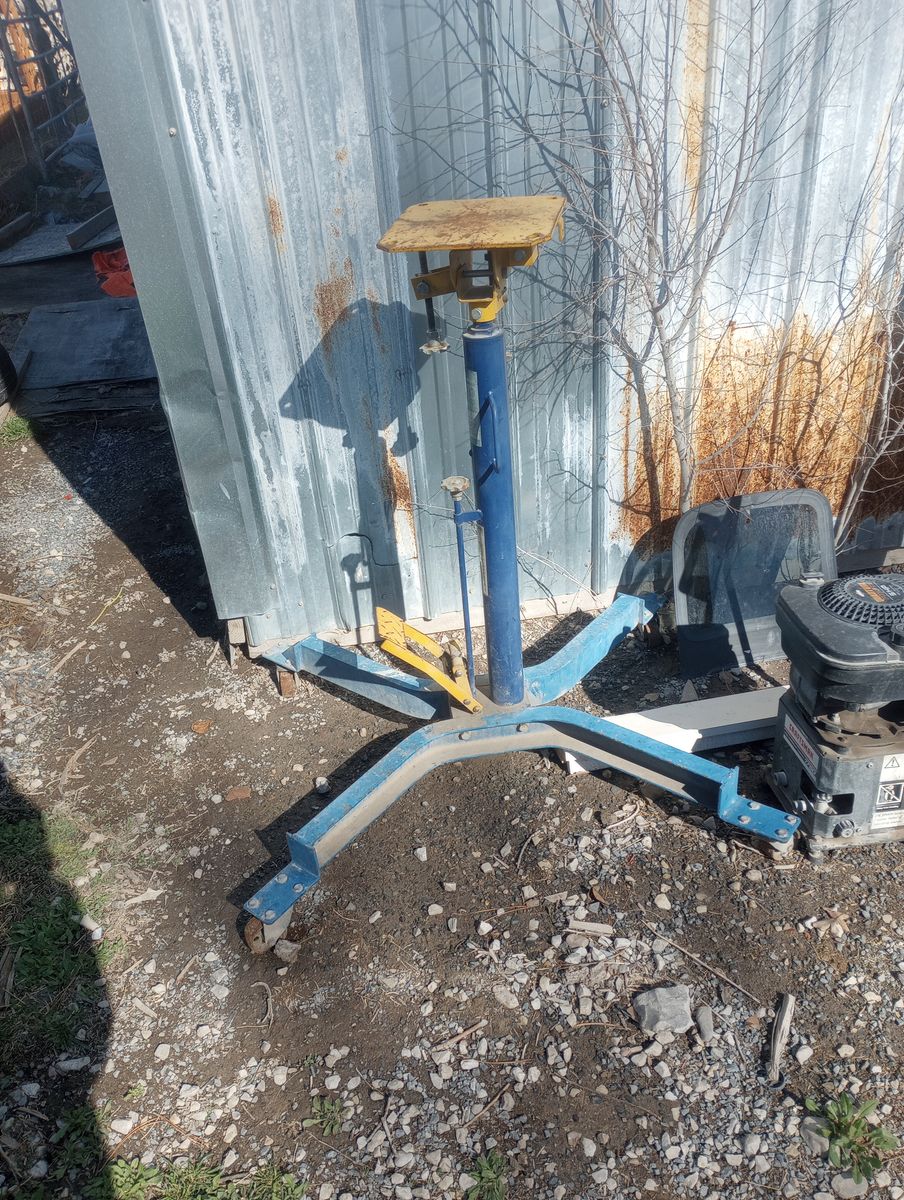 Transmission jack for a pit or car lift ...high lift tranny jack