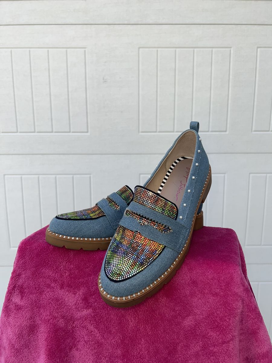 Betsy Johnson Bedazzled Loafers