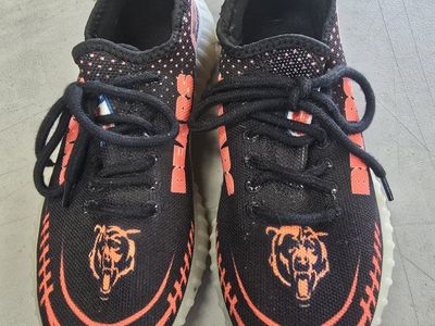 Custom Chicago Bears Fan Shoes Black/Orange, Size 6 - Unique NFL Inspired Design