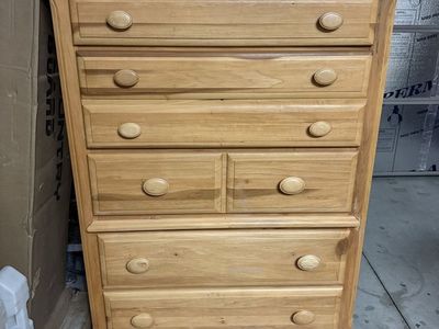 Wooden 5-Drawer Chest Dresser - Light Wood Tone