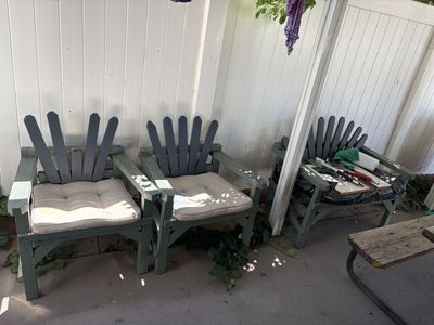 Free outdoor chairs and bench
