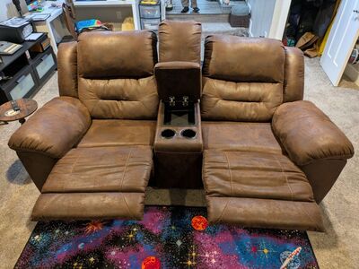 Reclining Faux Leather Loveseat