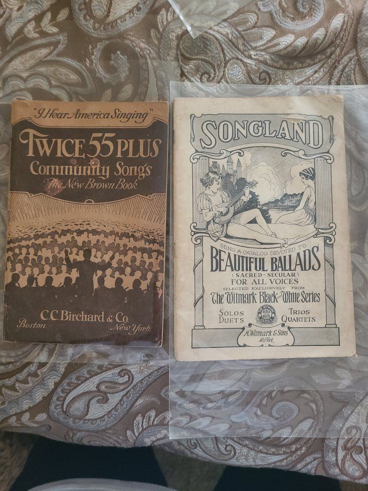 Antique Sheet Music Books - Twice 55 Plus Community Songs & Songland Beautiful Ballads
