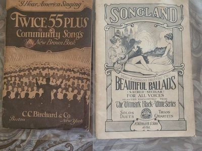 Antique Sheet Music Books - Twice 55 Plus Community Songs & Songland Beautiful Ballads