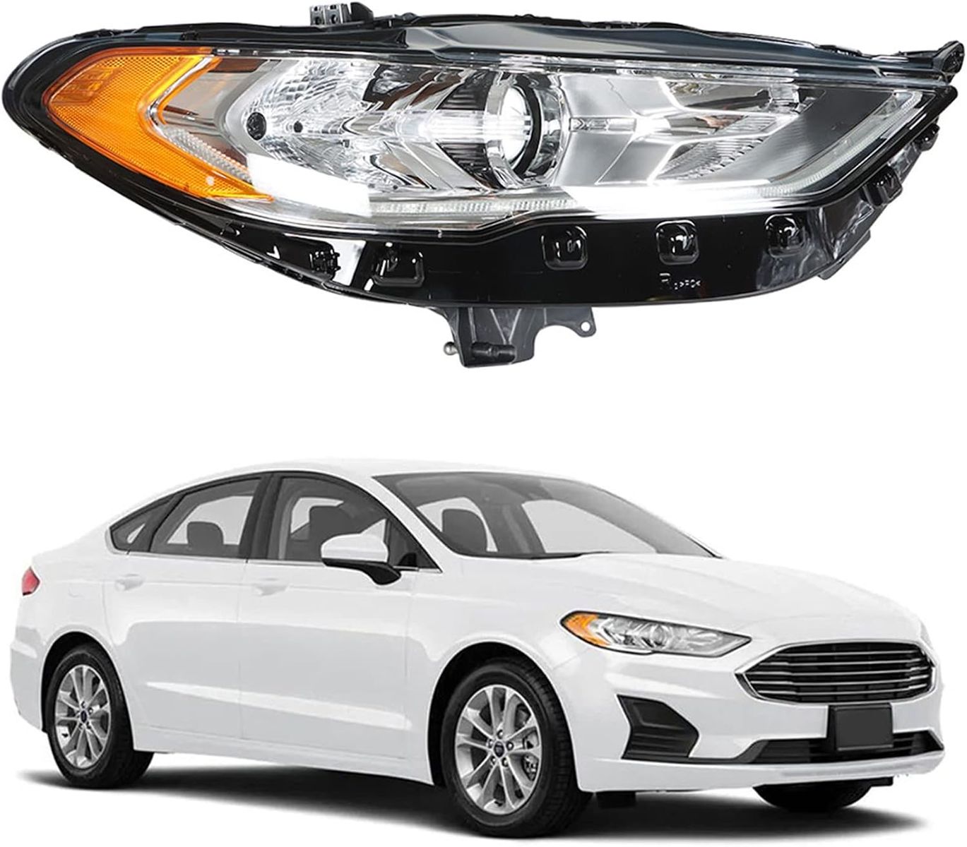 2017-2019 Ford Fusion Passenger/Left Halogen DRL Projector Headlight Assembly