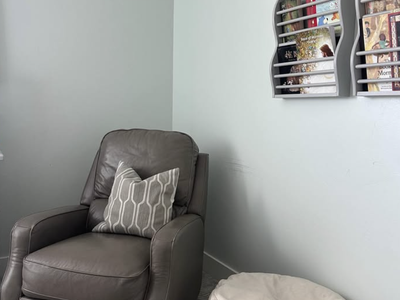 Grey Leather Recliner Chair - Manual