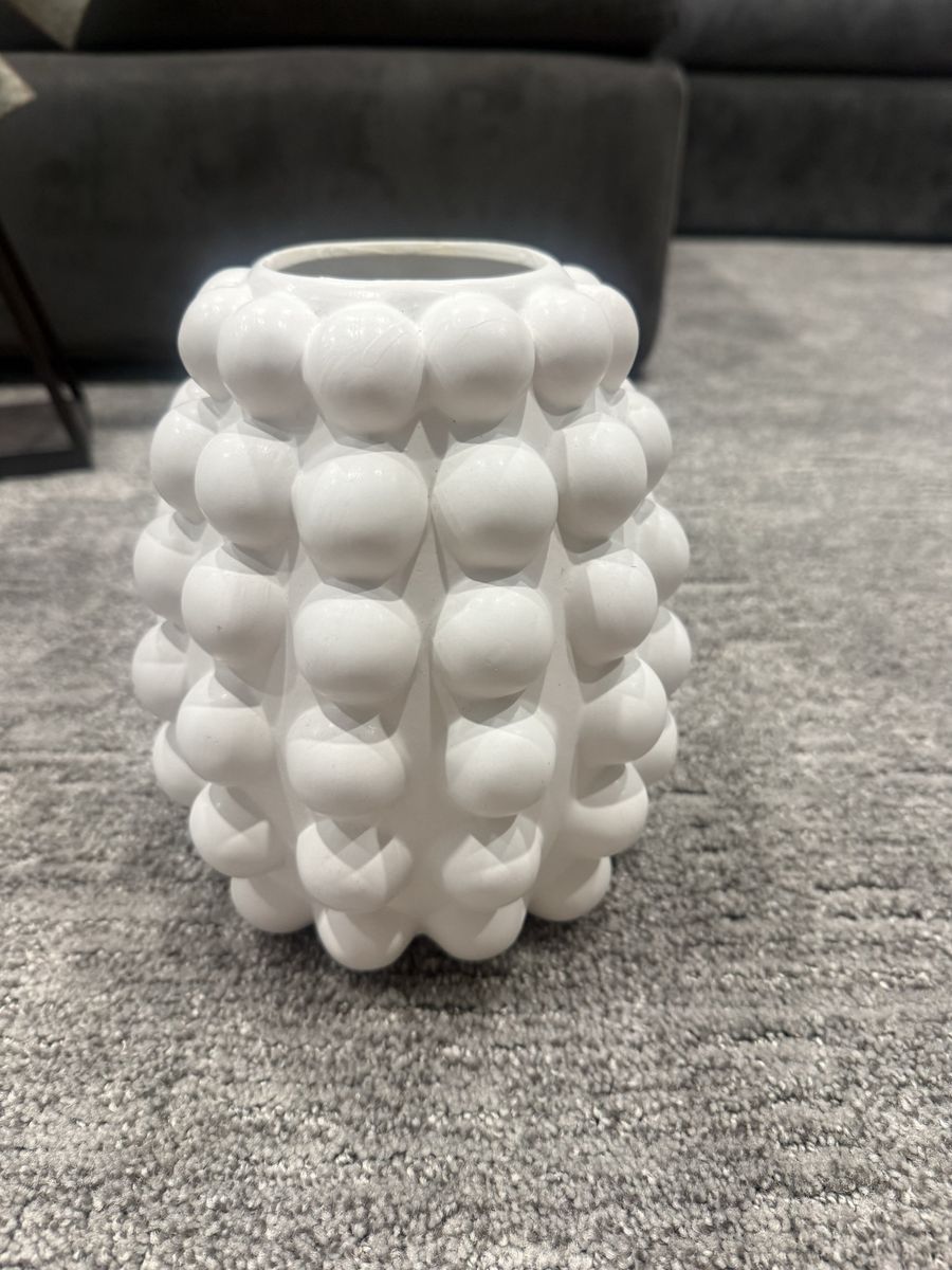 9 inch white decorative vase