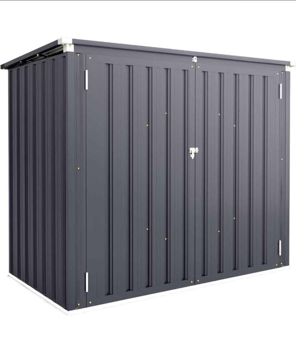 Metal Outdoor Storage Shed / Trash Can Storage – NEW #356