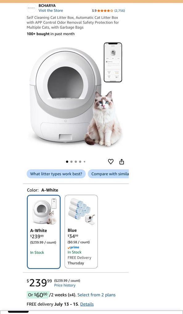 BCHARYA Automatic Self-Cleaning Litter Box