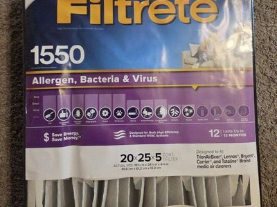 New 20x25x5 3M Filtrete Furnace AC Filter Merv 12