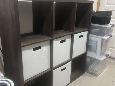9 Cube Storage Organizer Shelf and 4 Baskets