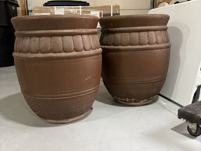 Large Brown (2 darker 2 lighter) Decorative Outdoor Planters (Set of 4)- Garden, Patio, or Indoor Use