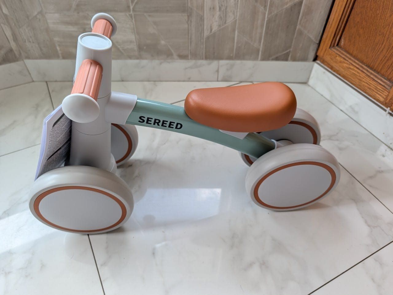SEREED Baby Balance Bike for Toddlers 1-2 Years - Green/Brown