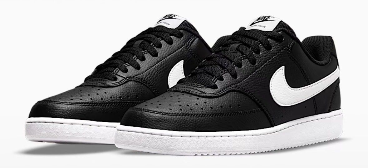Nike Court Vision Low Black/White Sneakers - Men's Size 8.5 - New with Tags
