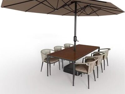 191t - 15ft Mallard Brown Double-Sided Patio Umbrella
