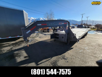 2026 RawMaxx 24' FDXD Gooseneck 20K Equipment Flatbed Trailer