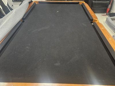 Elegant Wood Pool Table with Black Felt - Classic Design, Excellent Condition