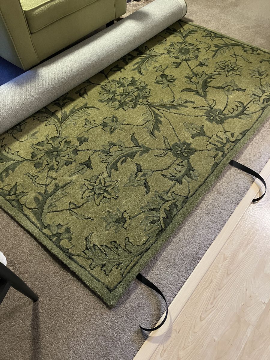 6x9 Olive Green Wool Rug