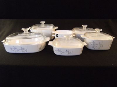 Like New, 10 PC Set SHADOW IRIS Corning Ware Cookware Baking Casserole A-10-B, A-3-B +
