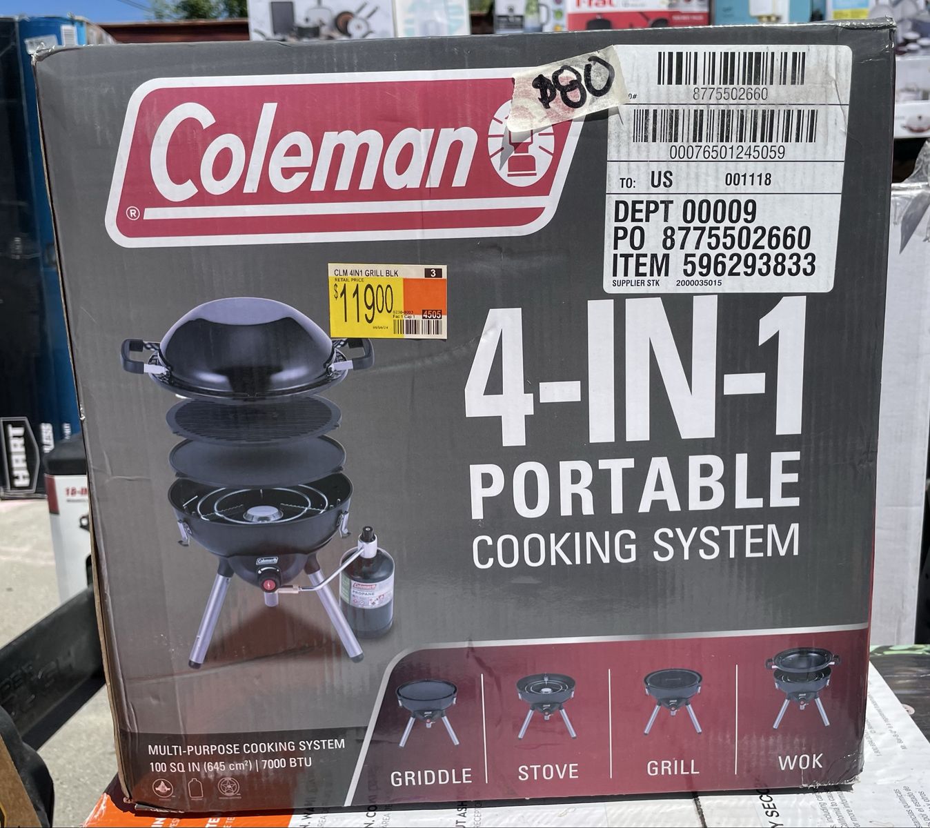 New Coleman 4-in-1 Portable Propane Gas Cooking System