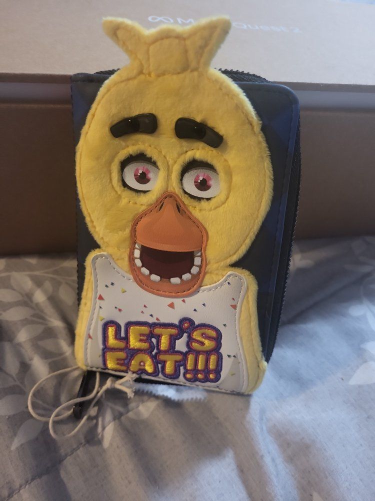 Loungefly Five Nights at Freddy's Chica "Let's Eat!!!" Zip Around Wallet, Plush, New