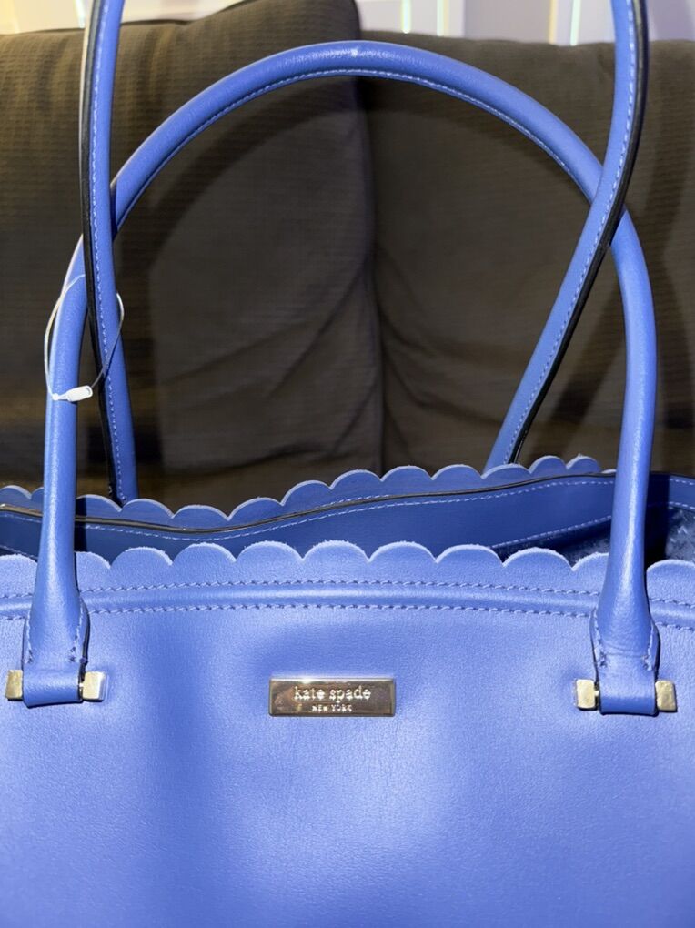 Kate Spade Blue Scalloped Tote – Brand New