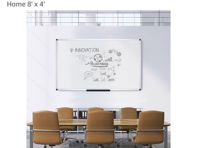 VIZ-PRO Dry Erase Board/Magnetic Whiteboard, 96 x 48 Inches, Large Wall Mounted
