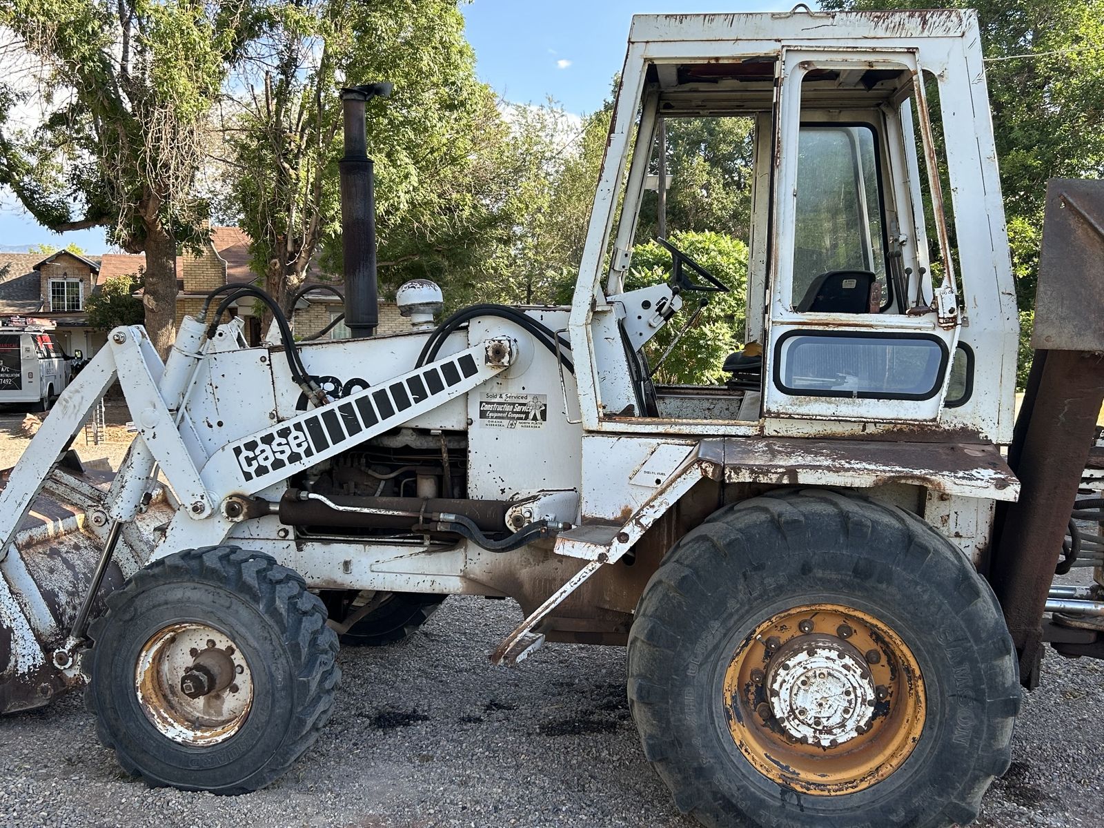 Used Case Backhoe Loader - White, Heavy-Duty Construction Equipment