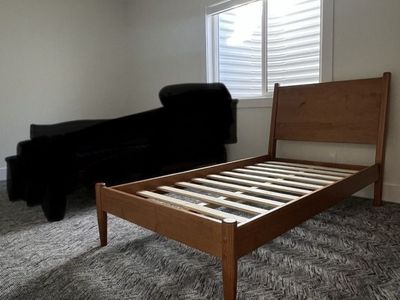 Solid Wood TWIN Bed Frame with Slatted Base - Light Wood Finish