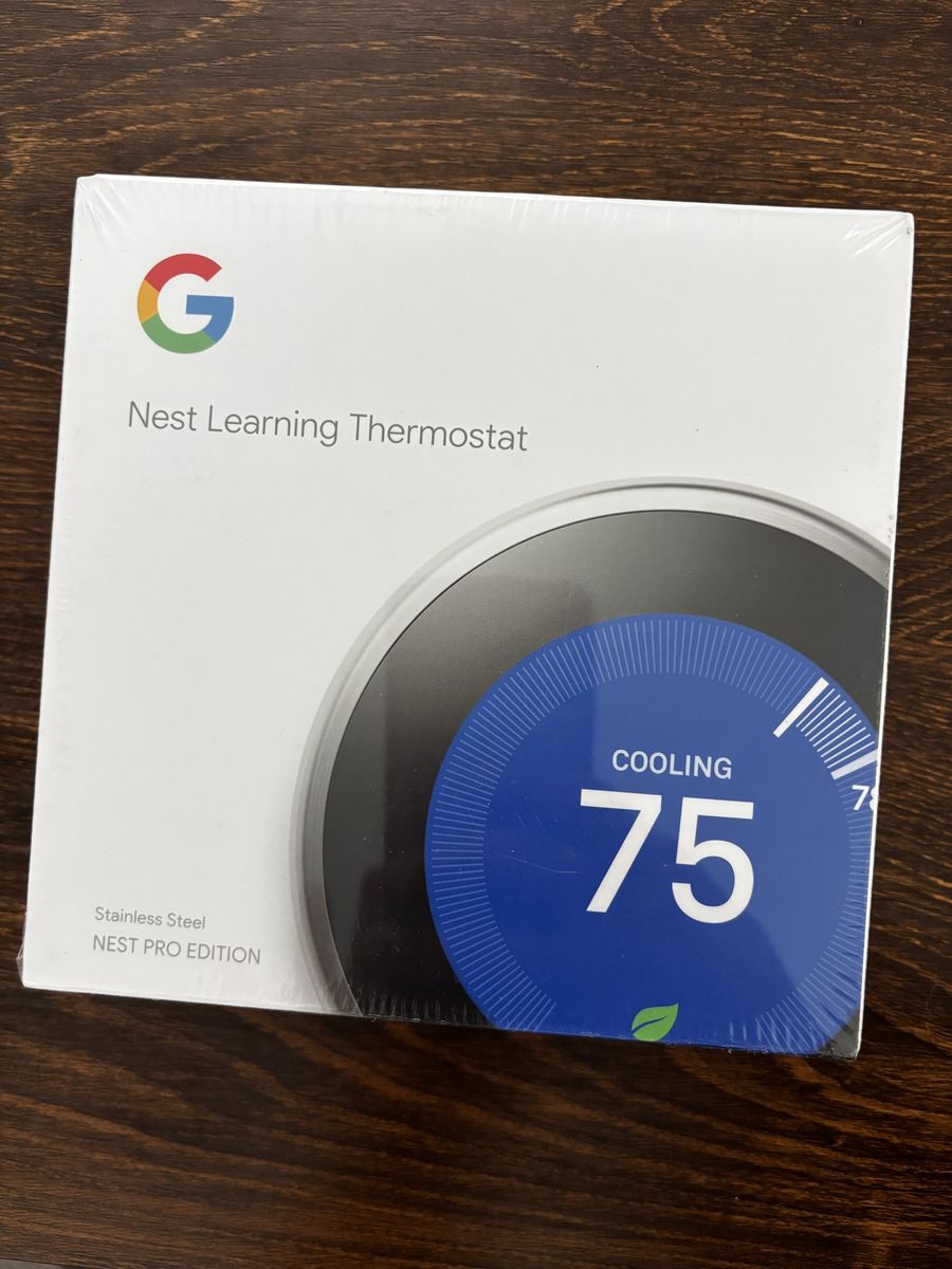 Google Nest Learning Thermostat - Stainless Steel - NEST PRO EDITION - Smart Home Control