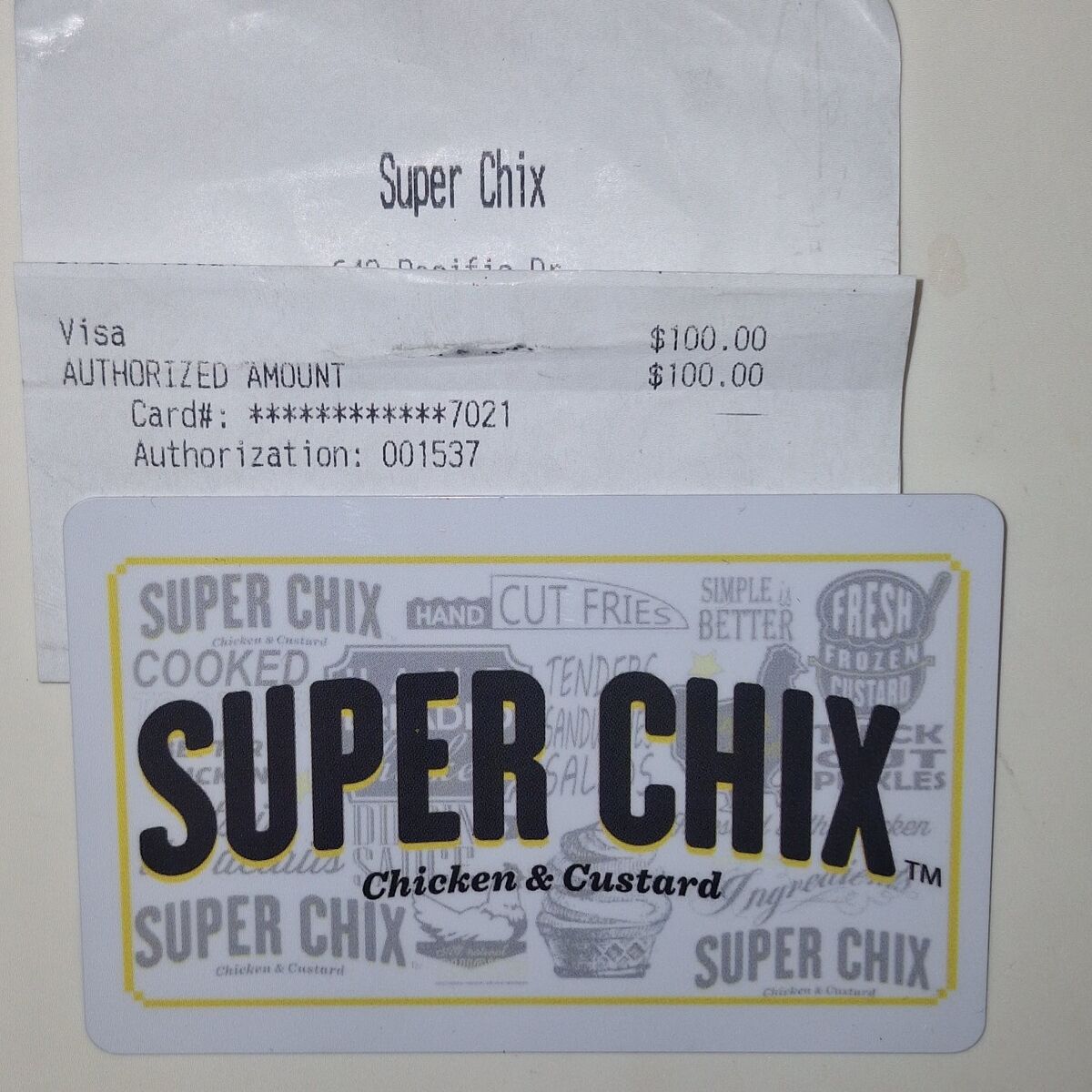 $100 SUPER CHIX GIFT CARD